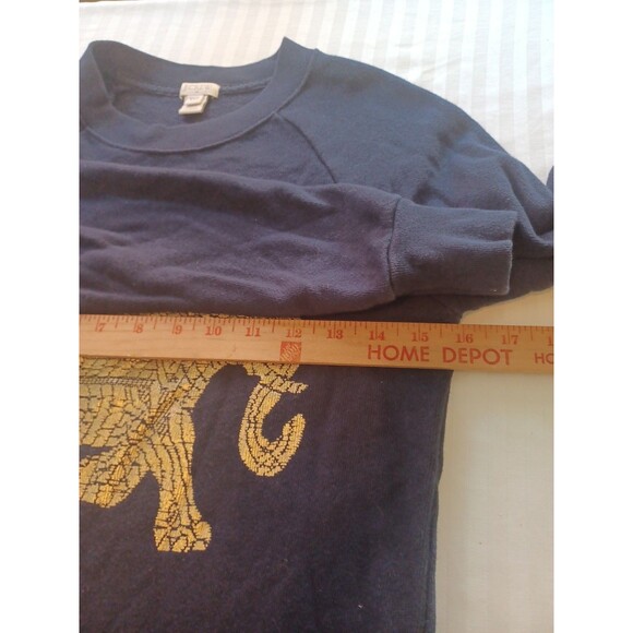 J. Crew elephant navy/metallic gold sweatshirt womens XXS graphic pullover top - Picture 8 of 9